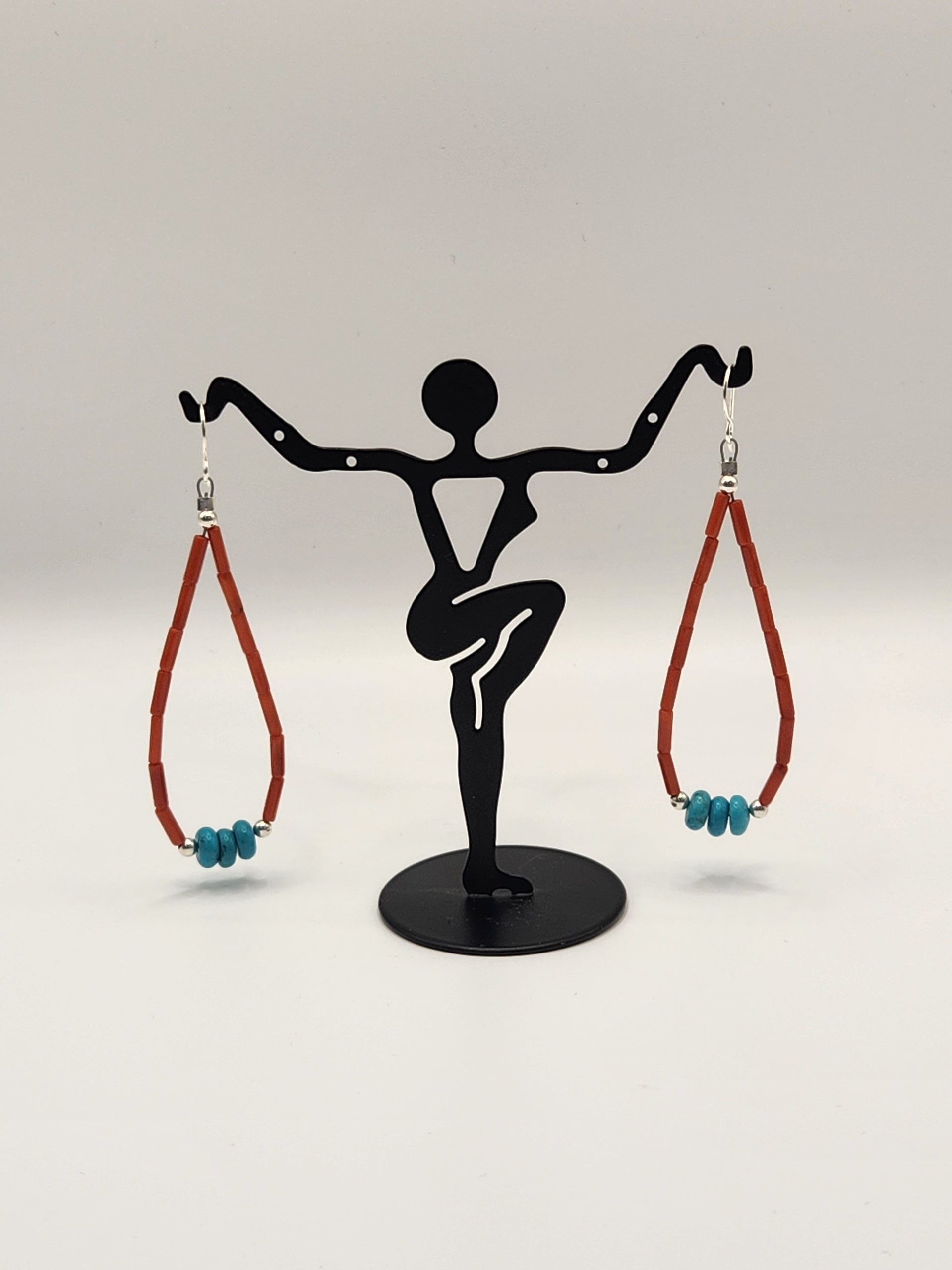 Turquoise Silver Star Jewelry Hoop Earings