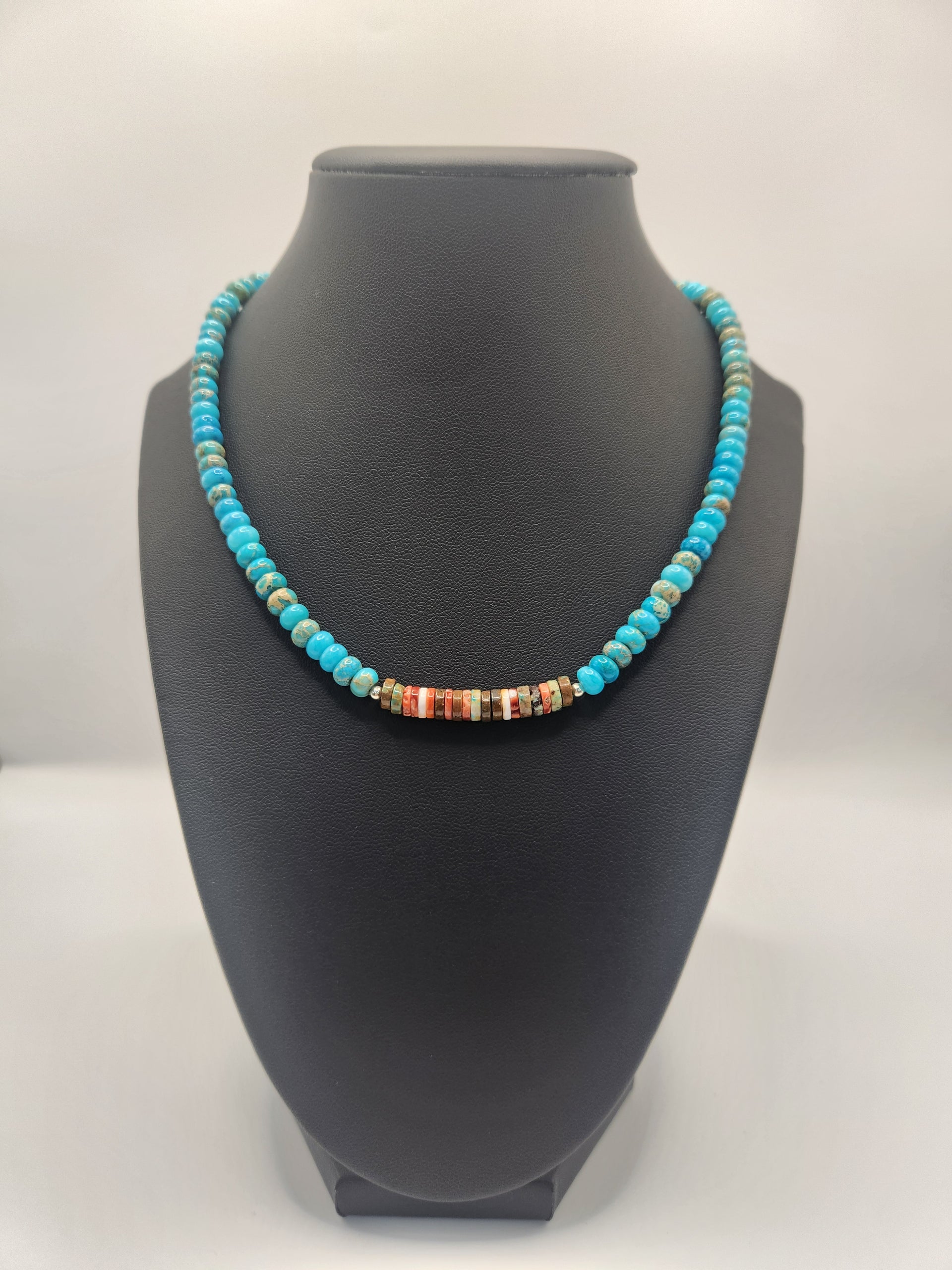 Turquoise Corral Silver Sun Jewelry Choker Necklace