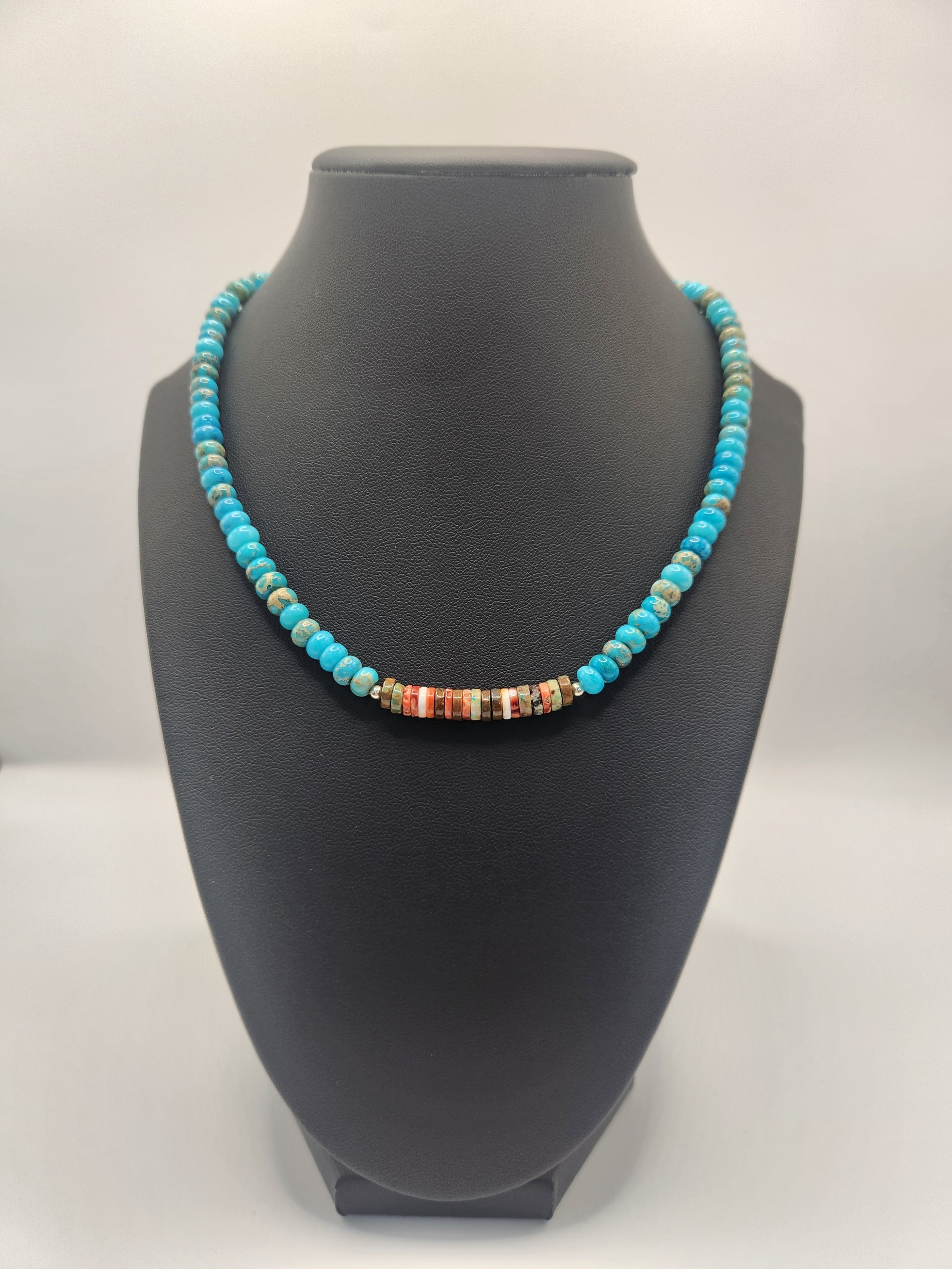 Turquoise Corral Silver Sun Jewelry Choker Necklace