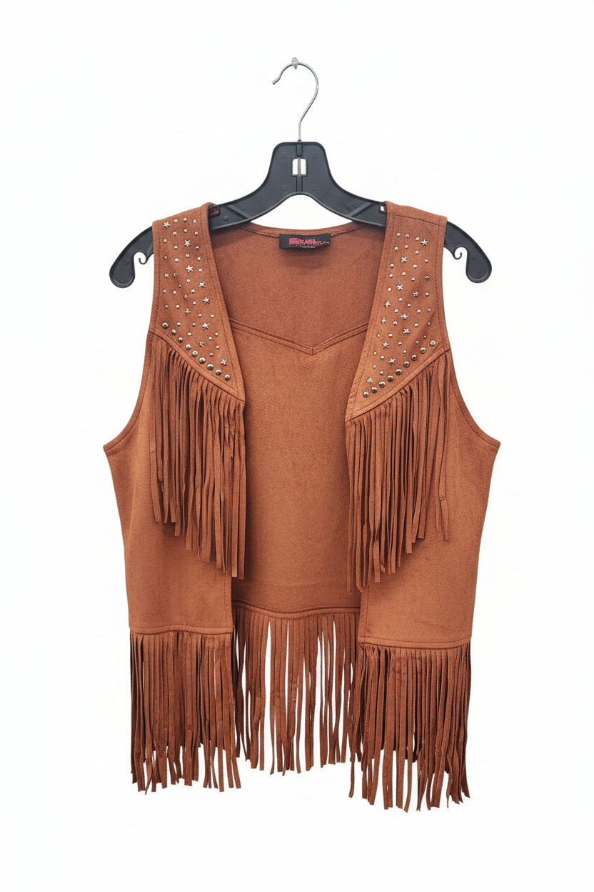 Rock & Roll Women's Rust Studded Vest
