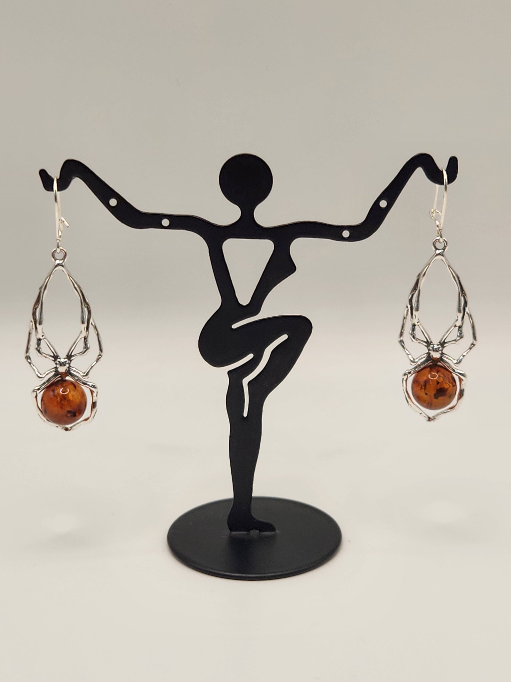 Amber Spider Amberman Earings