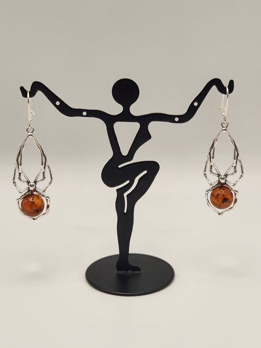 Amber Spider Amberman Earings