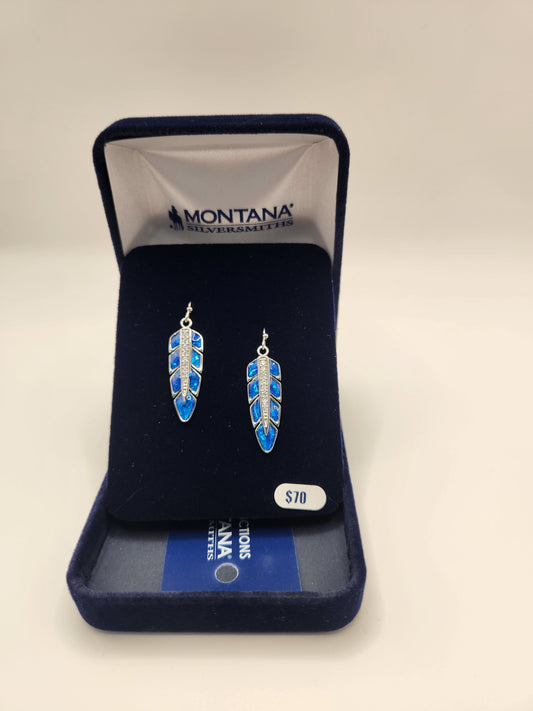 Montana Silver ER-CZ&OpalFeather Earings