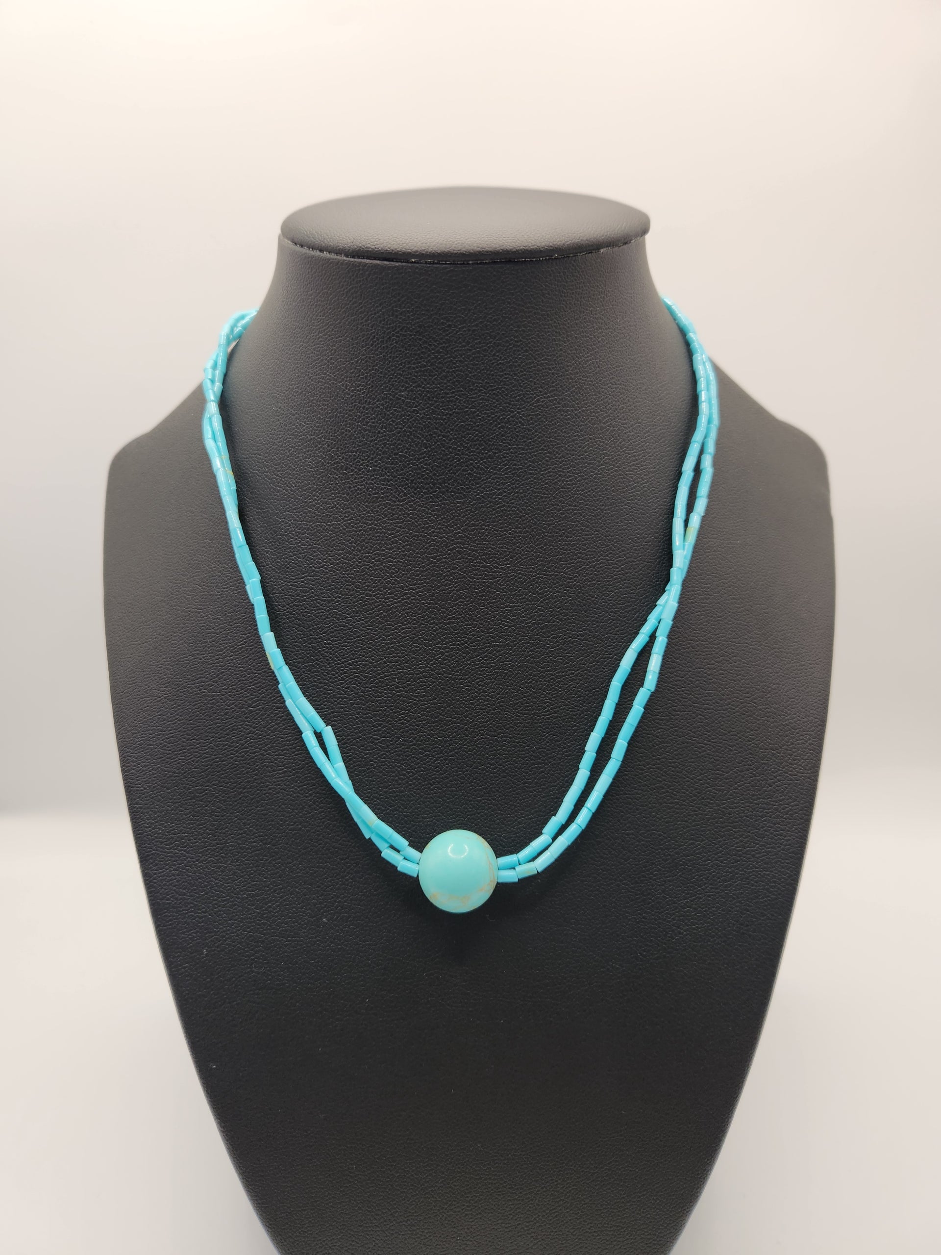Turquoise Ball Silver Sun Jewelry Choker Necklace