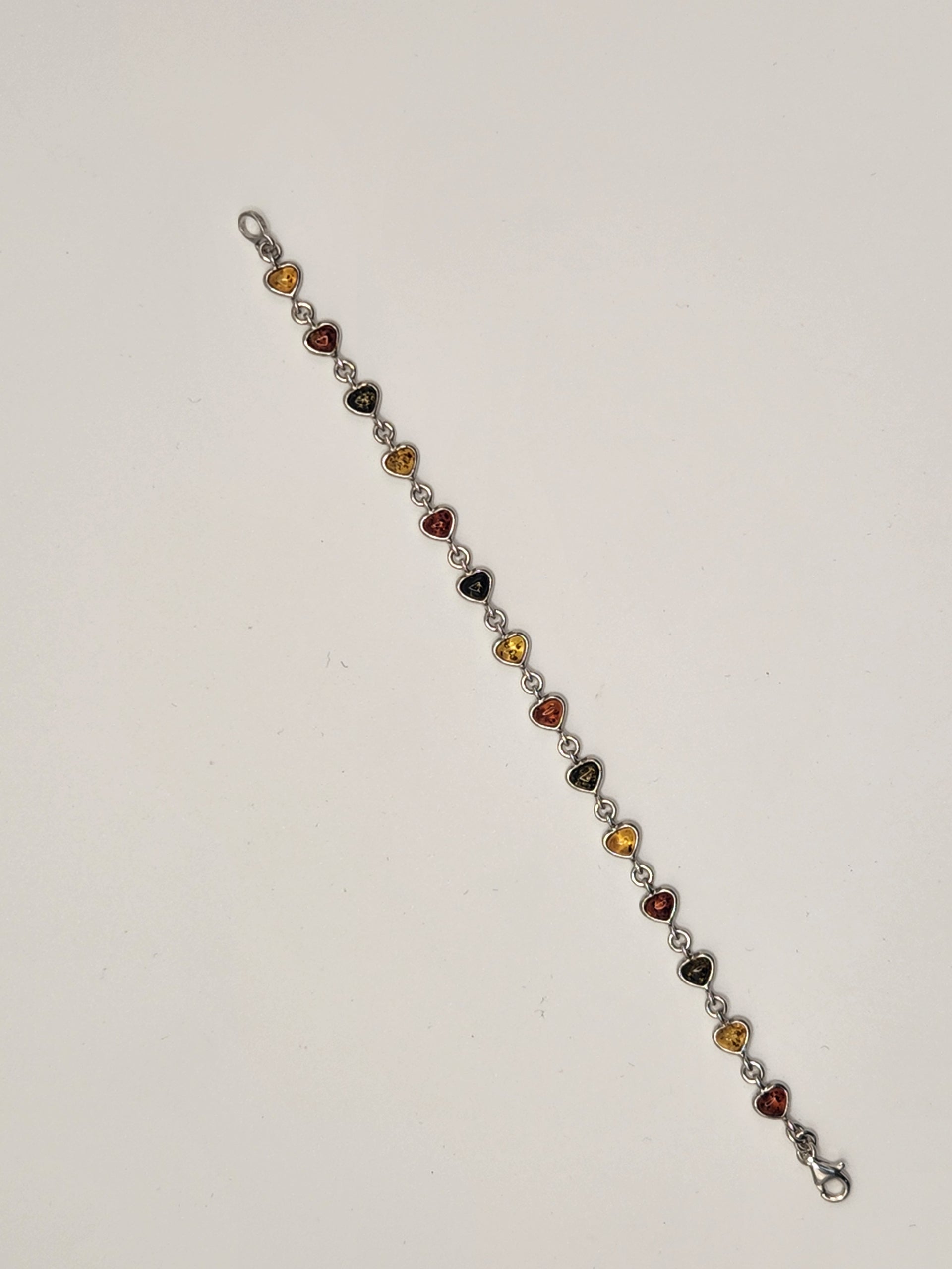 Amber Heart Muti Color Metal Bracelet