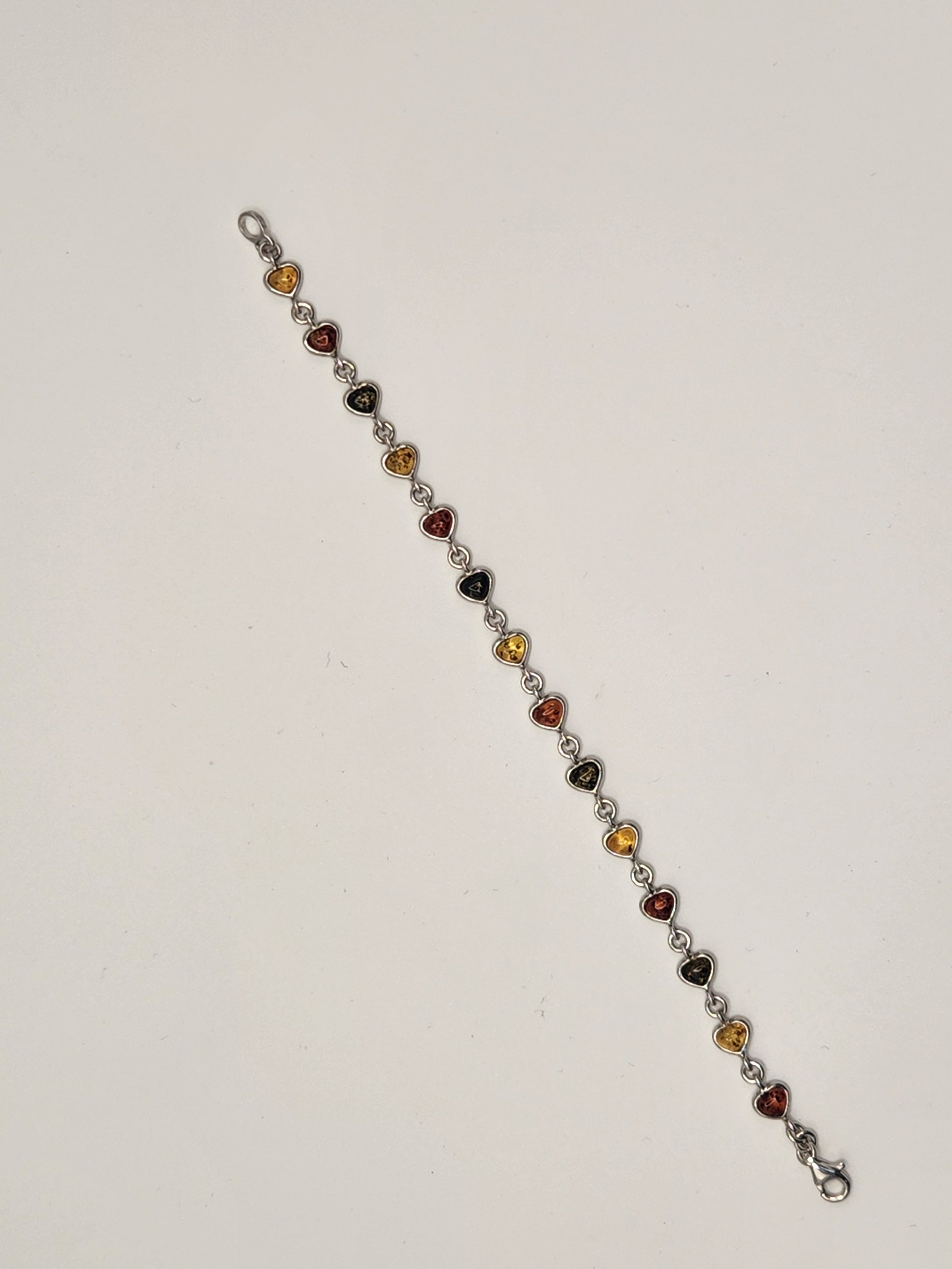 Amber Heart Muti Color Metal Bracelet