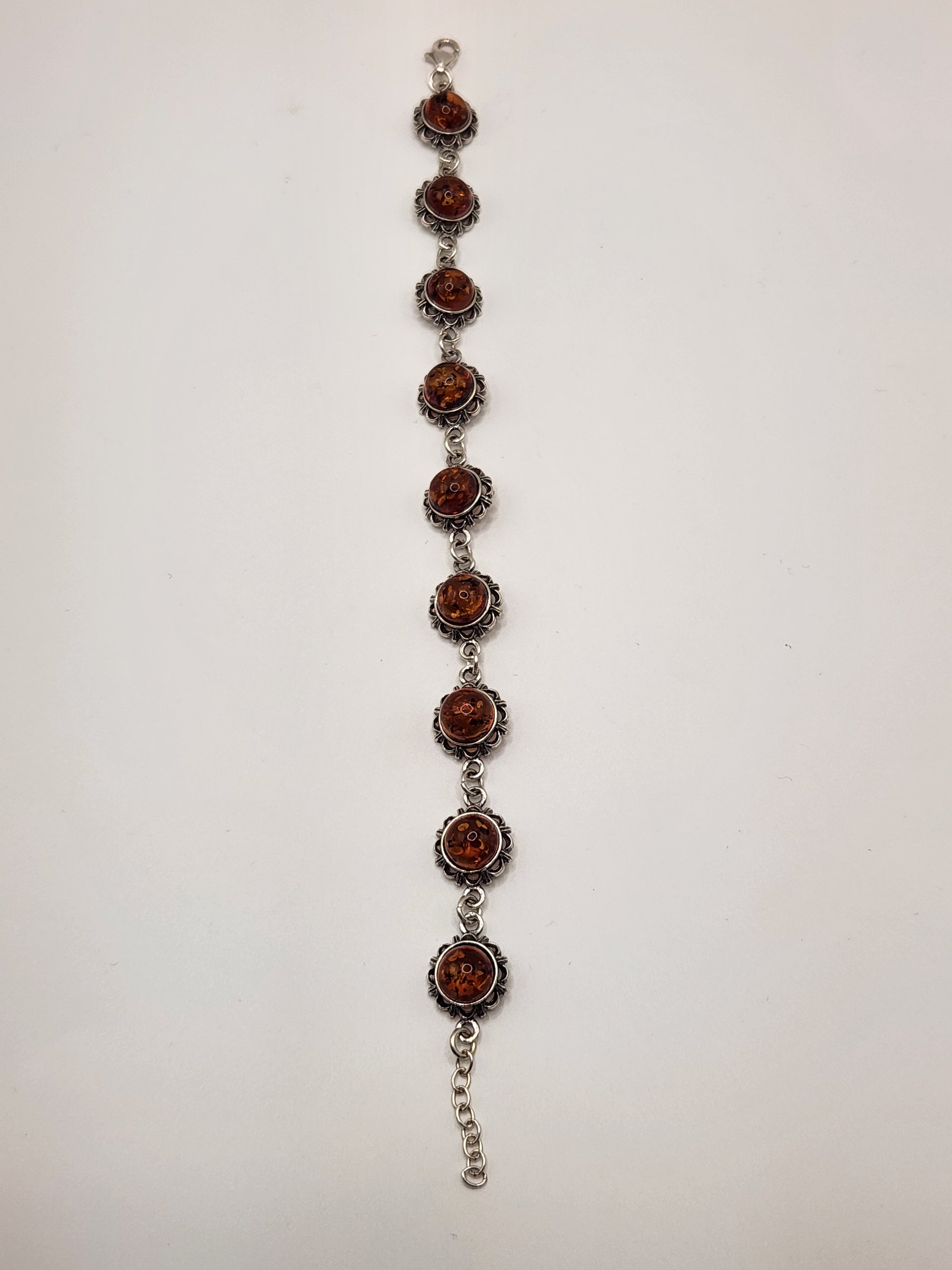 Amber Circle Stone Bracelet #ABSLVR1
