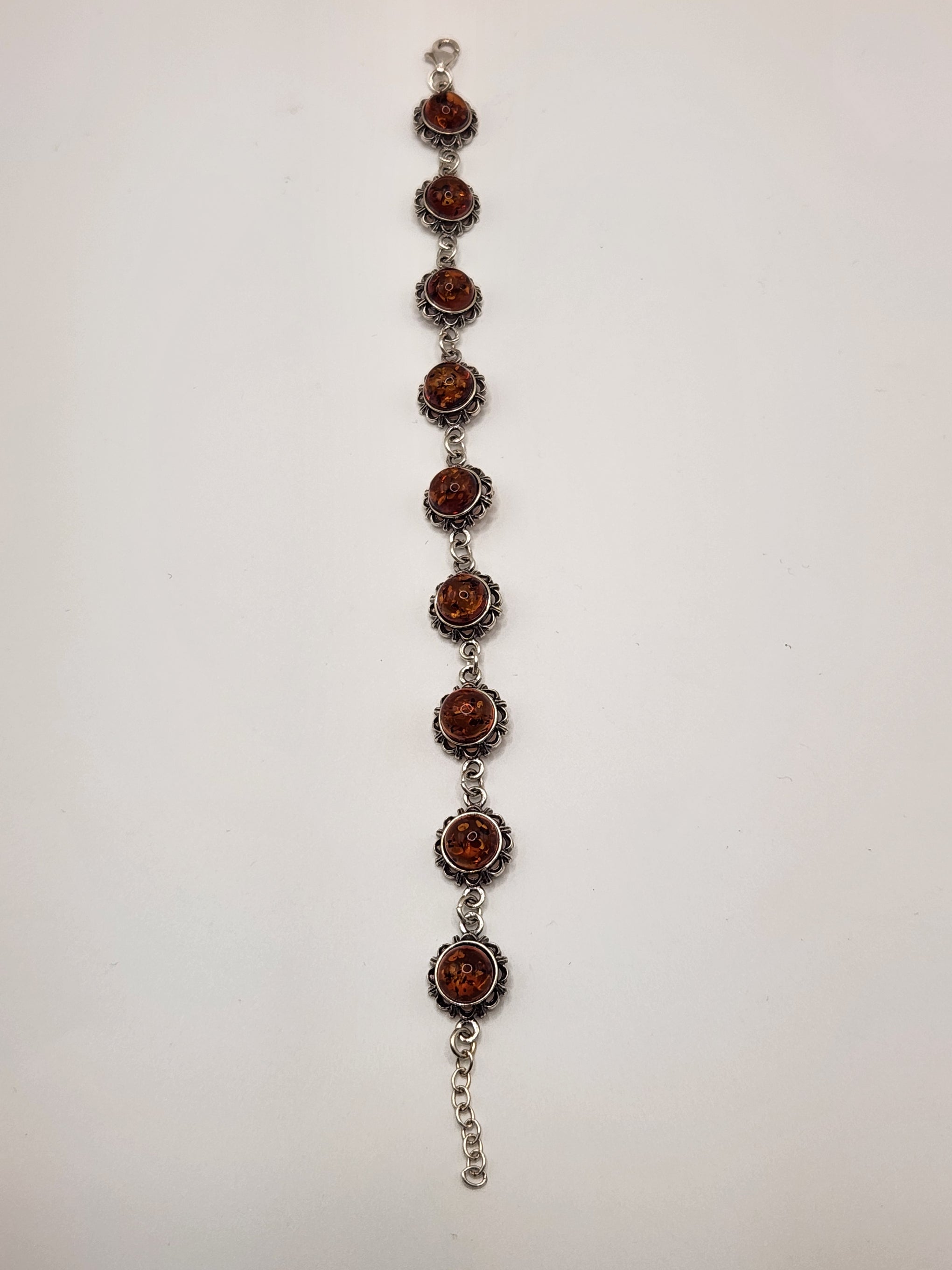 Amber Circle Stone Bracelet #ABSLVR1