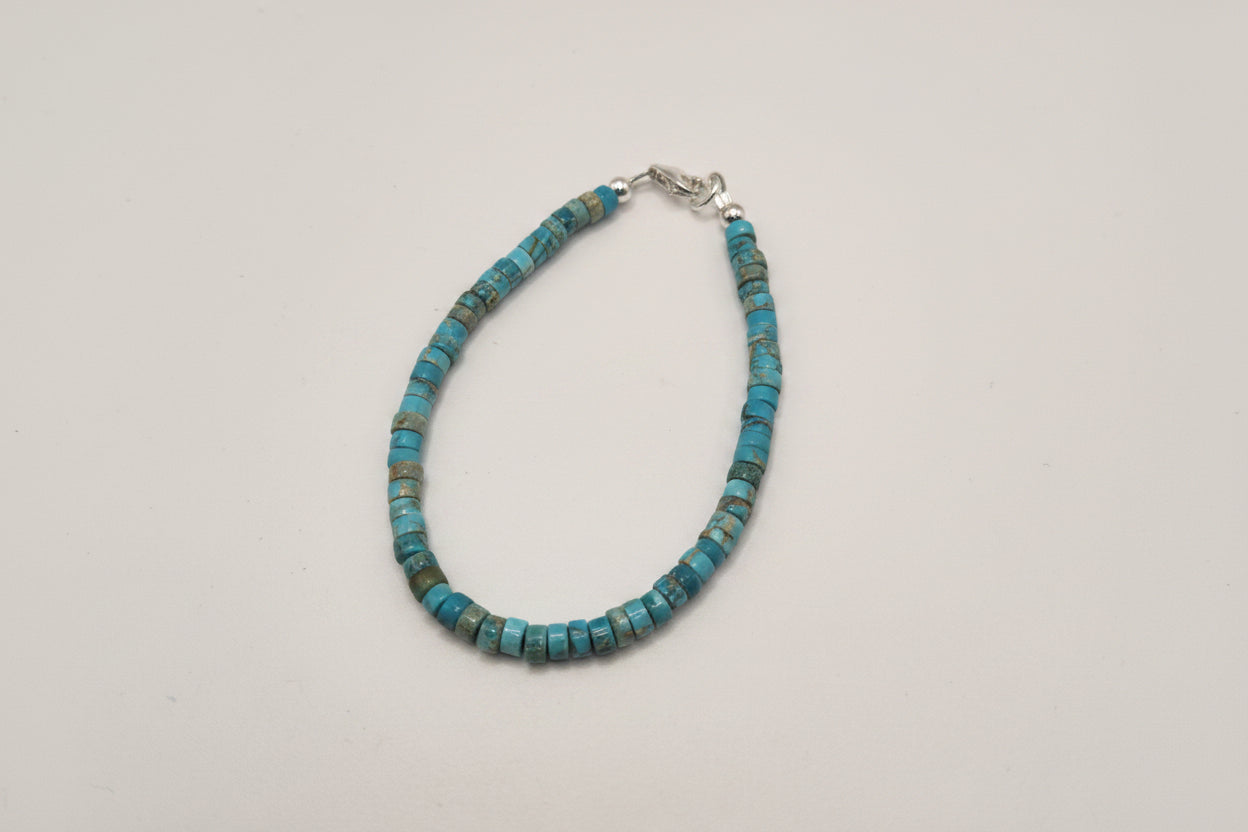 Small 7 Inch Turquoise Silver Star Jewelry Bracelet