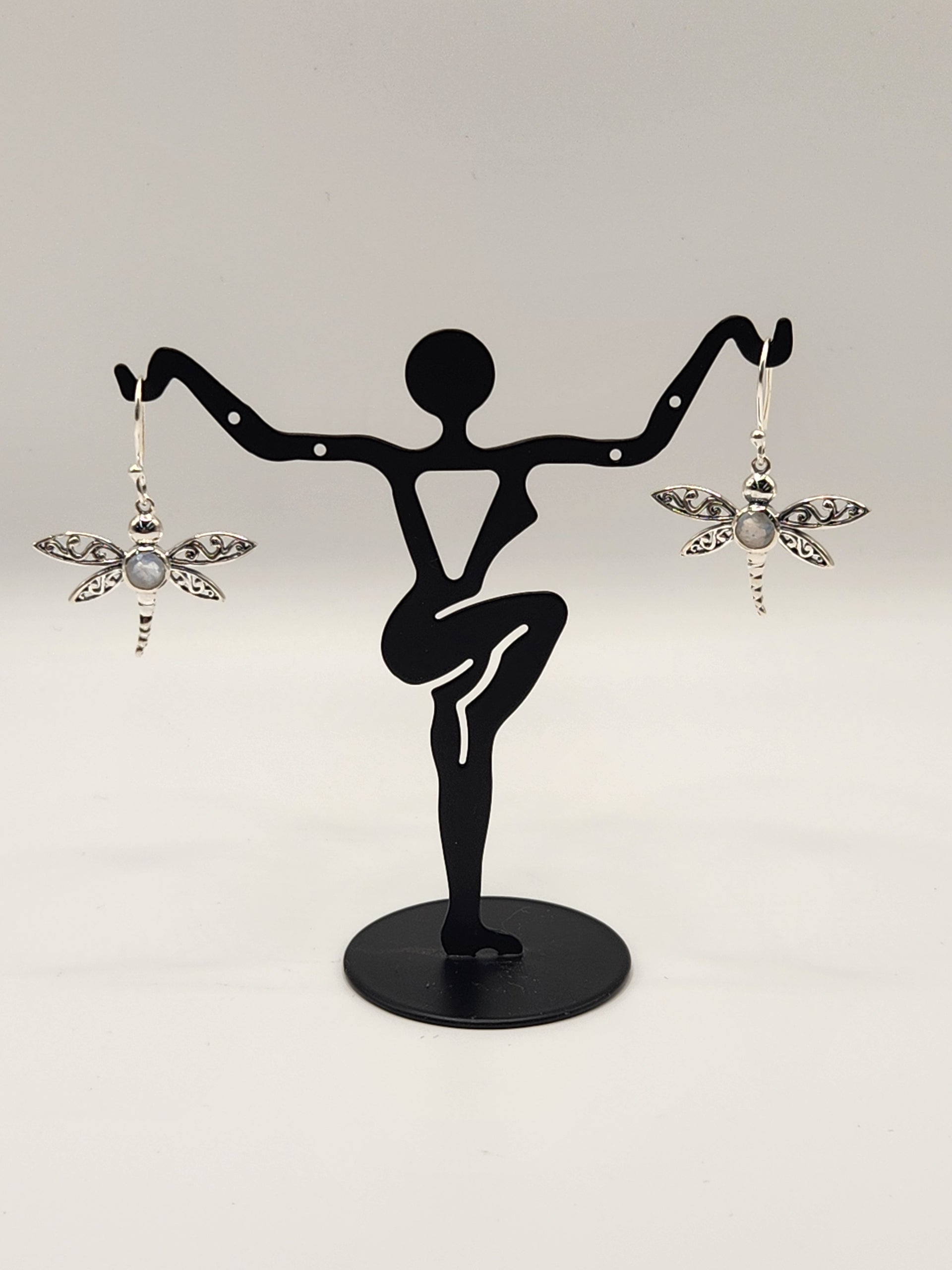 Rainbow Moonstone Dragonfly BSS Jewelry Earings