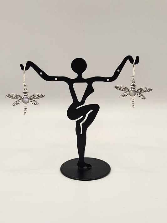 Rainbow Moonstone Dragonfly BSS Jewelry Earings