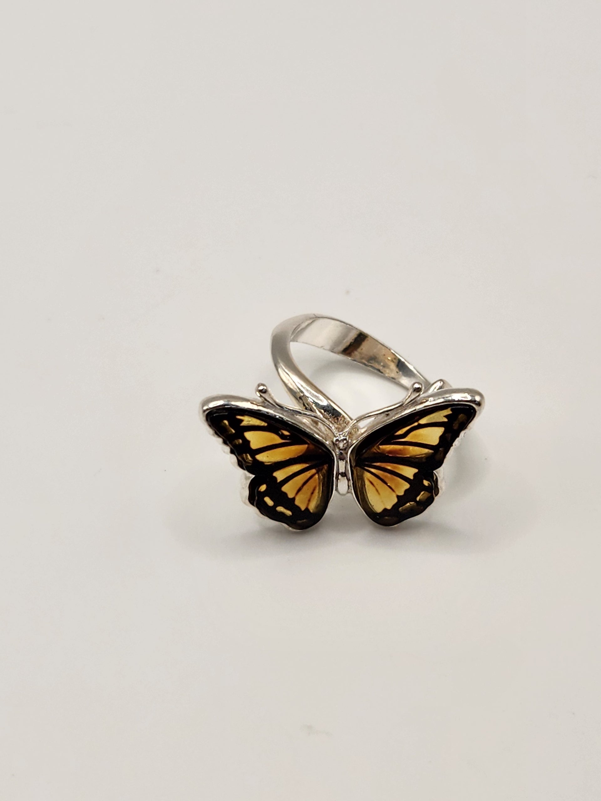 Amber Butterfly Amberman Ring