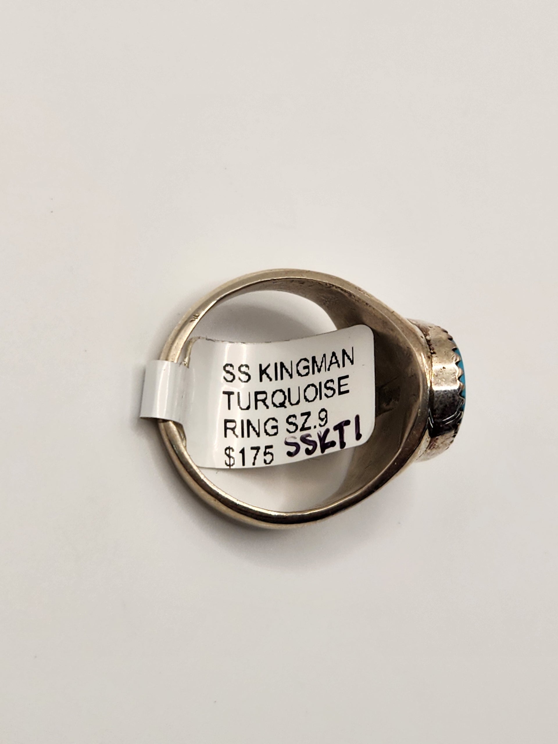 SS Kingman Turquoise Ring SizeS 9 #SSKT1