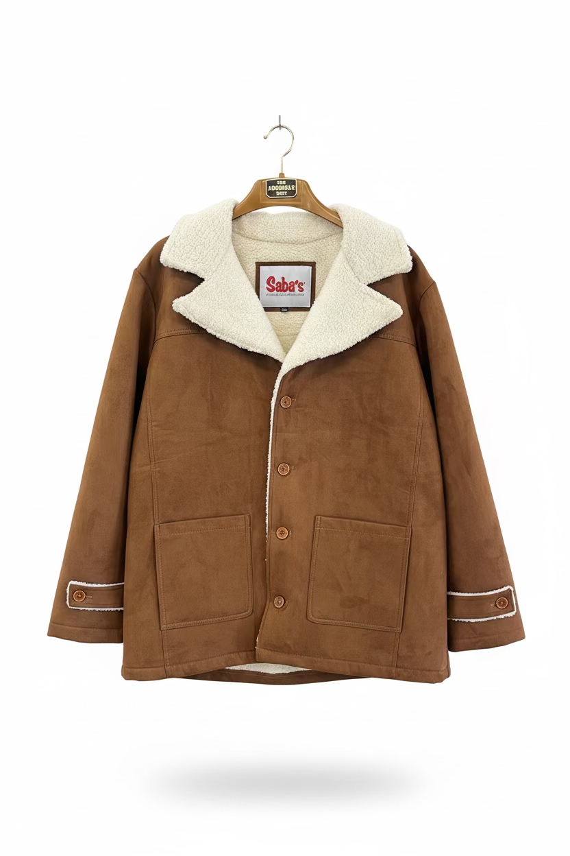 Saba's Tan Men's Suede Fur Coat (FINAL SALE)