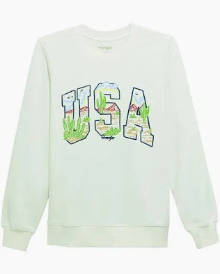 Wrangler Retro USA White Sweatshirt