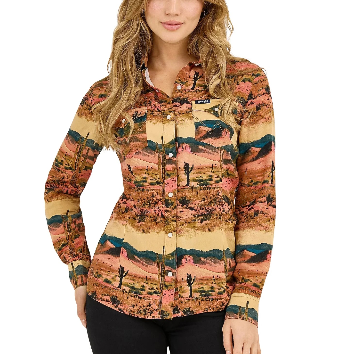 Wrangler Women's Desertscape Snap Long Sleeve Shirt